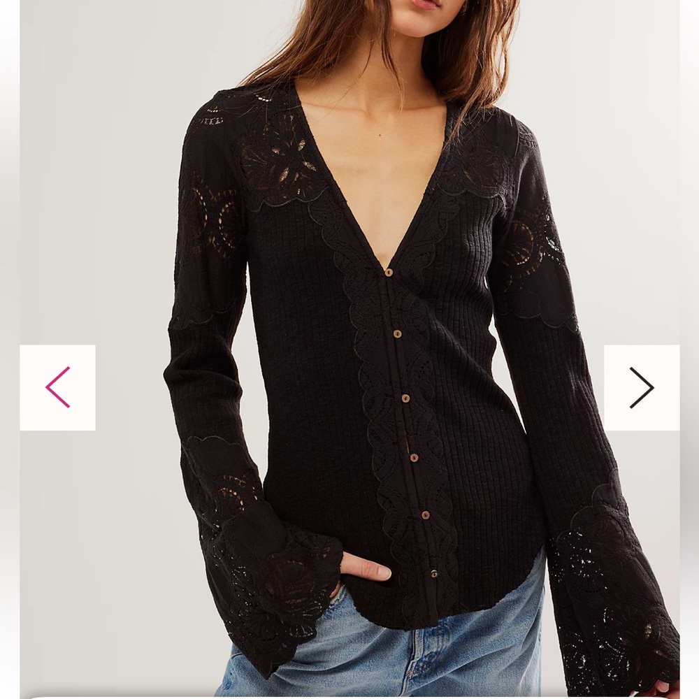 Free People Olivia Lace Top